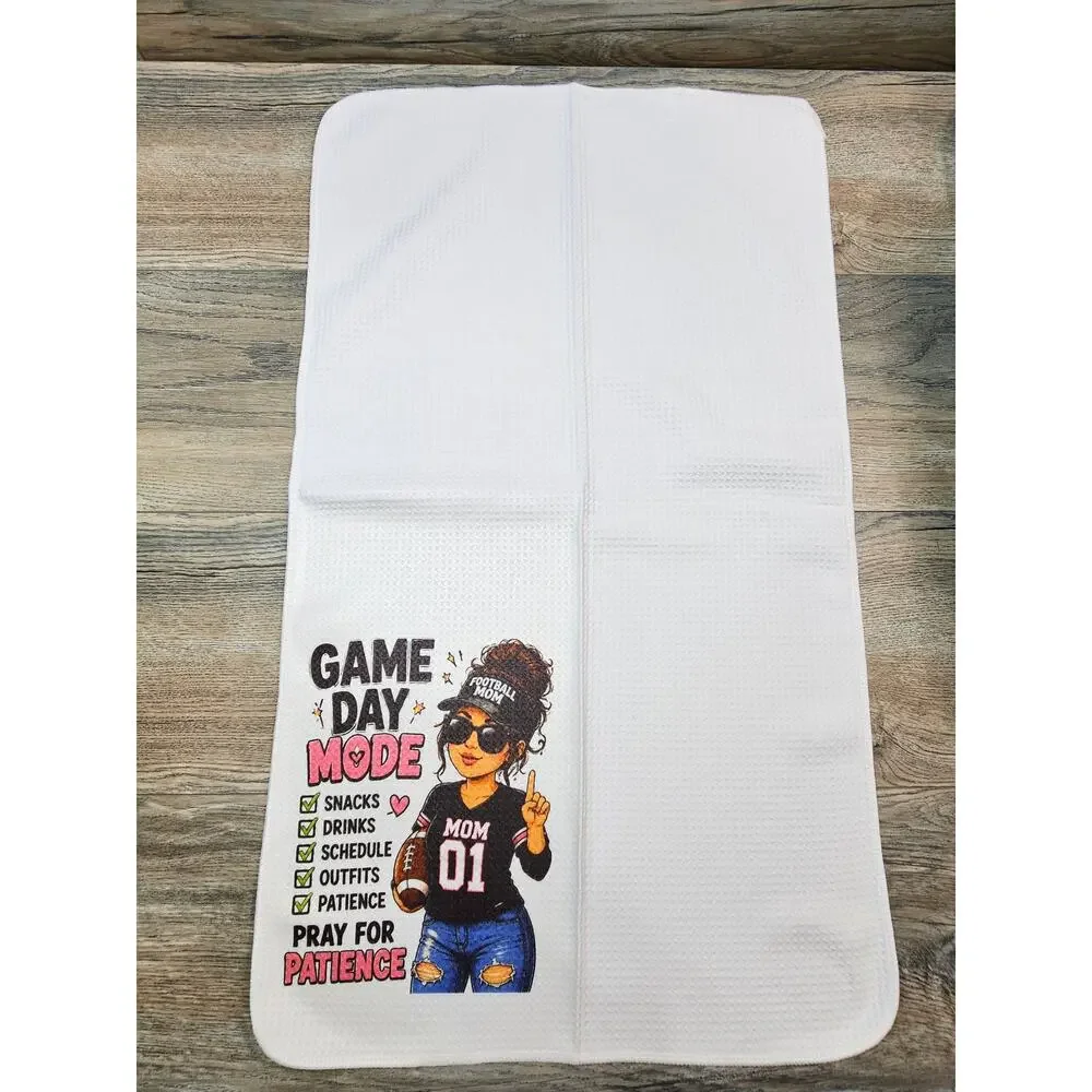 Football Mom Game Day Kitchen Towel Funny Sports Mom Gift Football Decor